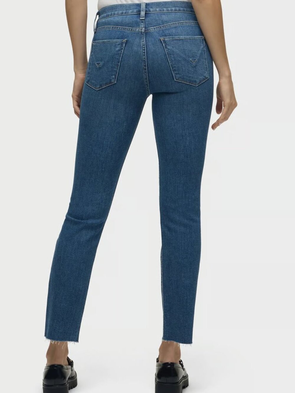 Hudson Jeans Barbara High-Rise Super Skinny Ankle Zuma Wash 25 Raw Hem